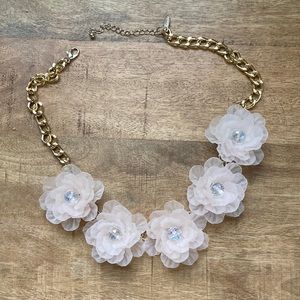 Natasha Gold and Pink Flower Necklace